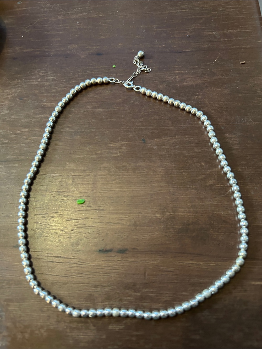 Silver Beaded Choker Necklace - Unbranded